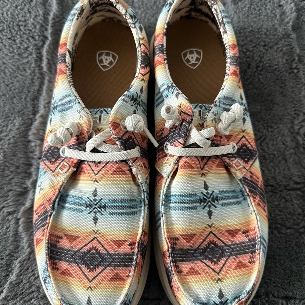 Ariat Cream and Brown Patterned Shoes